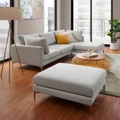 Outlet Adams Chaise Sectional Sofa with Ottoman Living Room Sets|Living Room Sets
