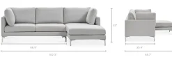 Outlet Adams Chaise Sectional Sofa Sectional Sofas
