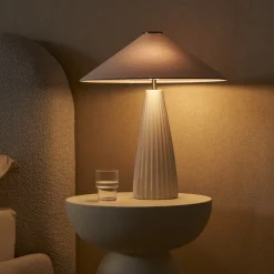 Online Alba Fluted Ceramic Table Lamp Lighting And Lamps