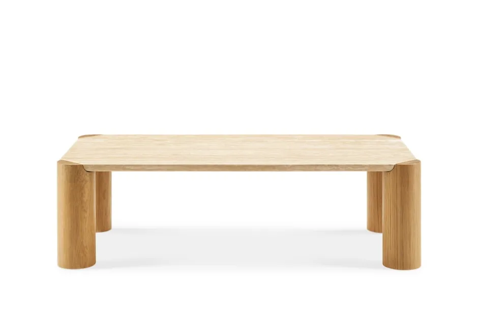 Discount Albie Travertine Rectangular Coffee Table Coffee Tables