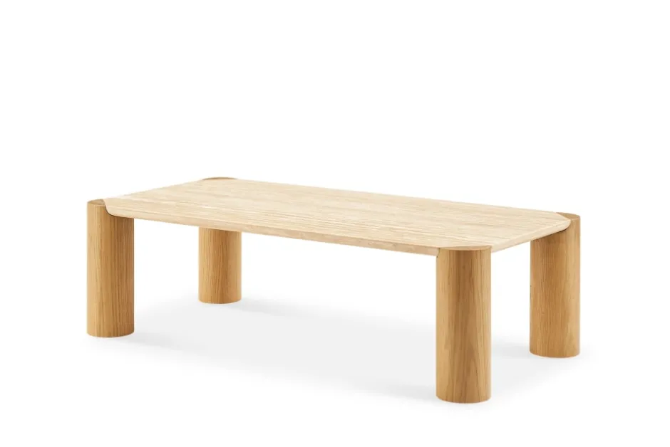 Discount Albie Travertine Rectangular Coffee Table Coffee Tables