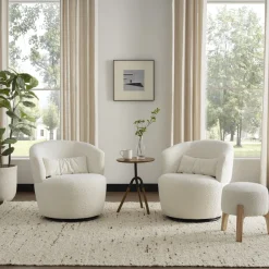 Best Amber Bouclé Swivel Chair, Snow Armchairs And Accent Chairs