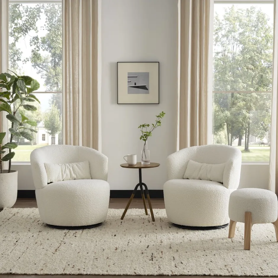 Best Amber Bouclé Swivel Chair, Snow Armchairs And Accent Chairs