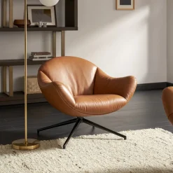 Hot Arden Leather Swivel Armchair Armchairs And Accent Chairs