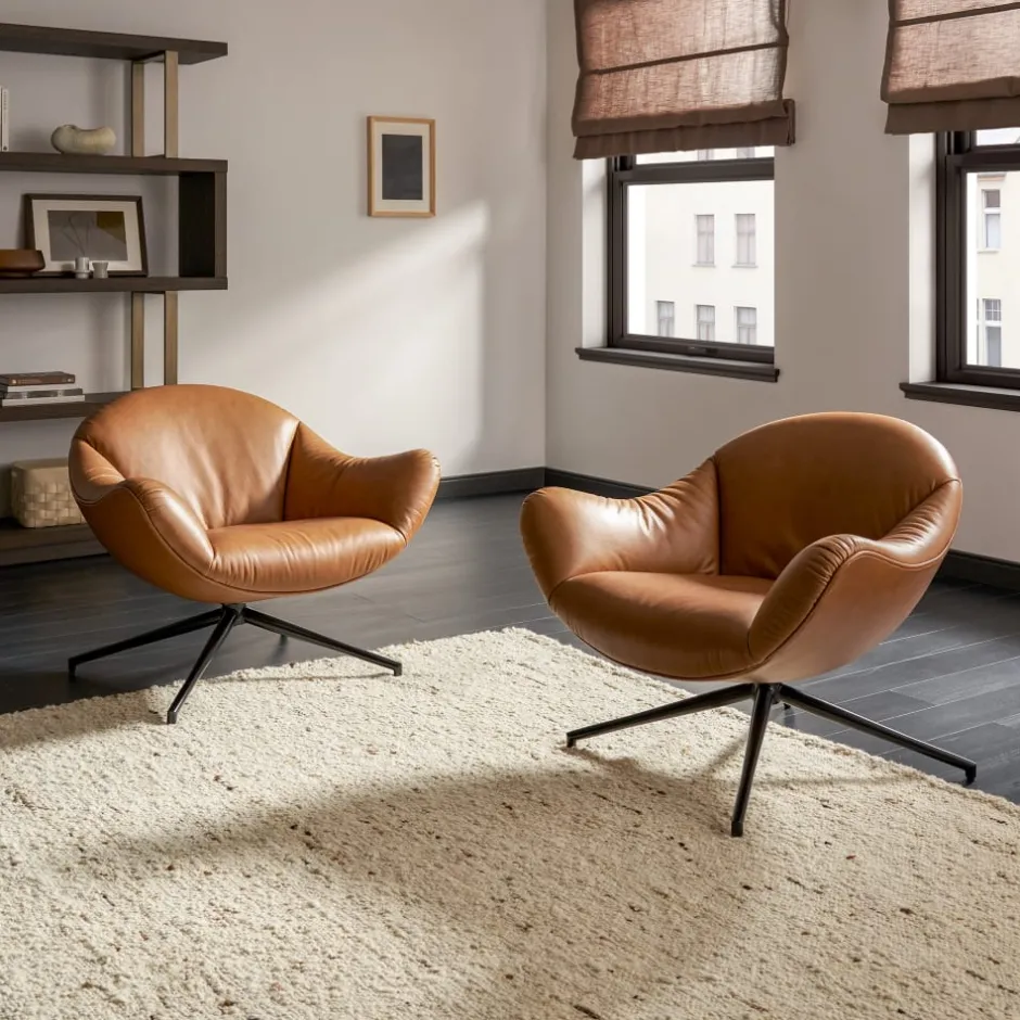 Hot Arden Leather Swivel Armchair Armchairs And Accent Chairs