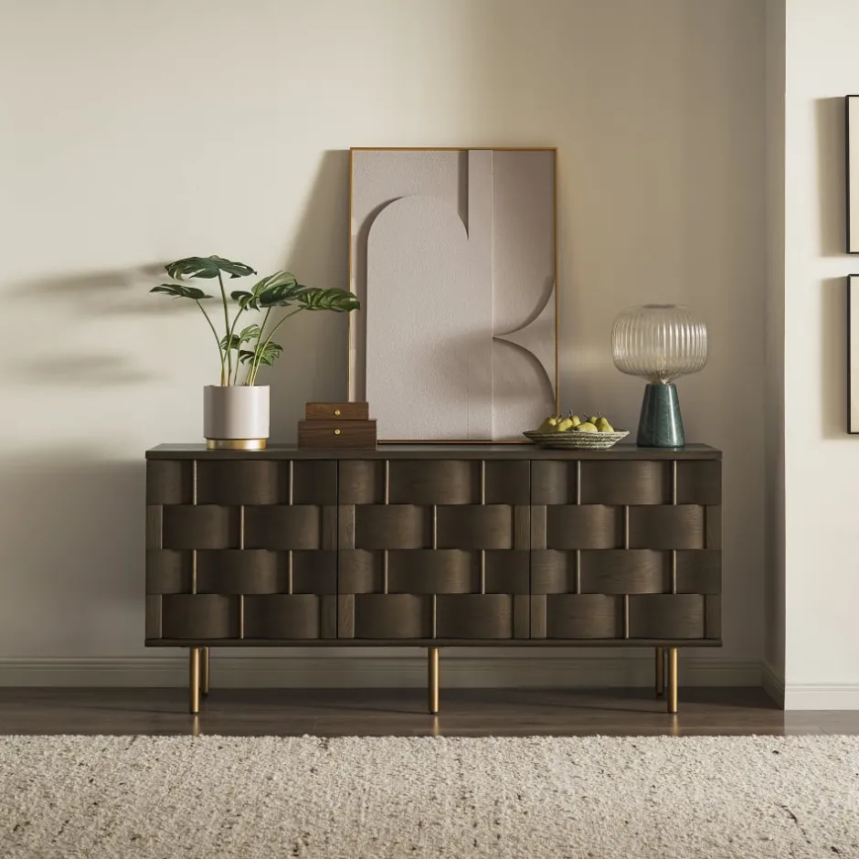 Fashion Ariel Sideboard, Caramel Oak Sideboards & Buffet Cabinets