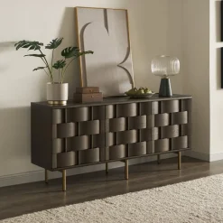 Fashion Ariel Sideboard, Caramel Oak Sideboards & Buffet Cabinets