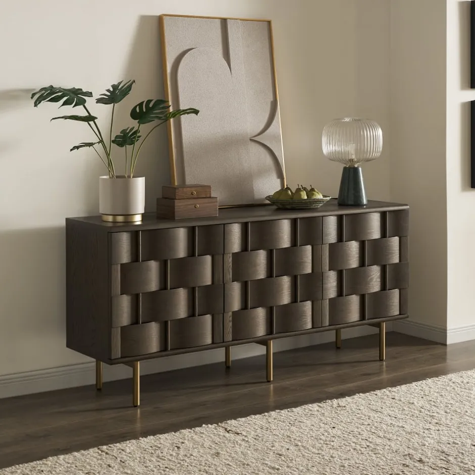 Fashion Ariel Sideboard, Caramel Oak Sideboards & Buffet Cabinets