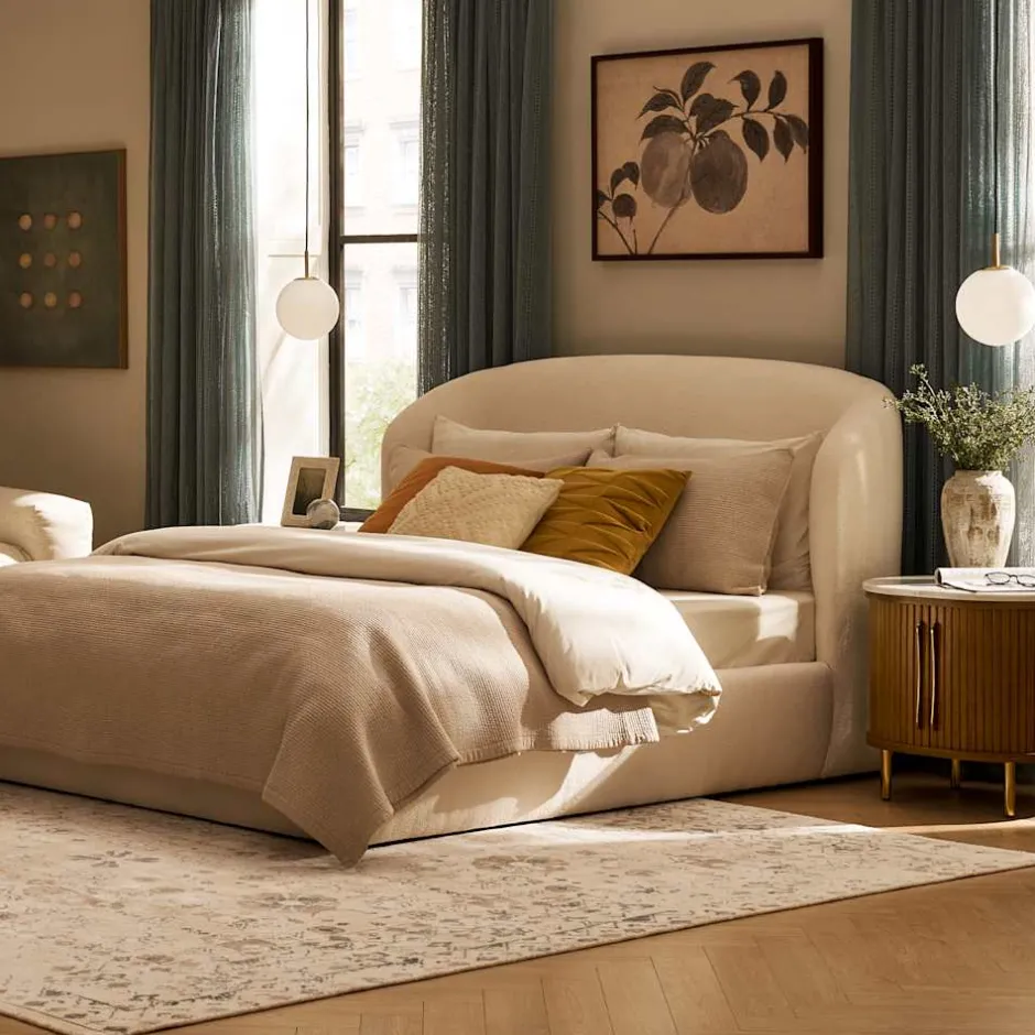 Fashion Auburn Performance Bouclé Storage Bed Beds & Bed Frames
