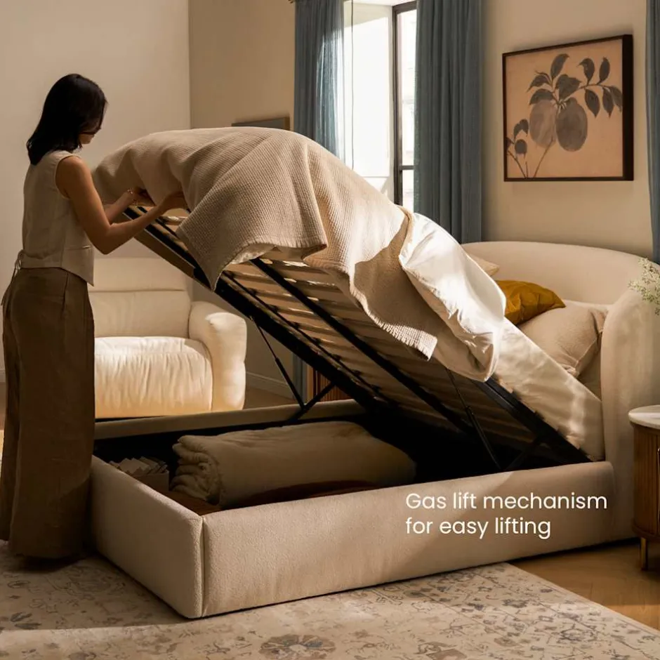 Fashion Auburn Performance Bouclé Storage Bed Beds & Bed Frames