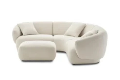 Online Auburn Performance Fabric Sectional Sofa with Ottoman Living Room Sets|Living Room Sets
