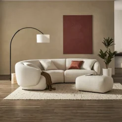 Online Auburn Performance Fabric Sectional Sofa with Ottoman Living Room Sets|Living Room Sets