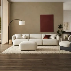Best Auburn Performance Fabric Extended Sofa with Ottoman Living Room Sets|Living Room Sets