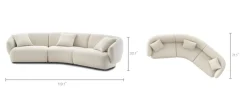 Outlet Auburn Performance Fabric Curve Sofa 3 Seater Sofas