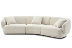 Outlet Auburn Performance Fabric Curve Sofa 3 Seater Sofas