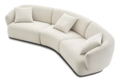 Outlet Auburn Performance Fabric Curve Sofa 3 Seater Sofas