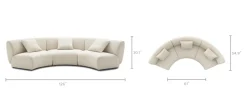 Clearance Auburn Performance Fabric Armless Curve Sofa 3 Seater Sofas