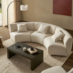 Clearance Auburn Performance Fabric Armless Curve Sofa 3 Seater Sofas