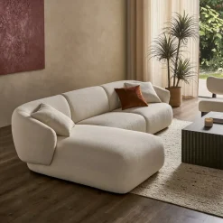 Hot Auburn Performance Fabric Left Arm Chaise Modular Sofas|Loveseats