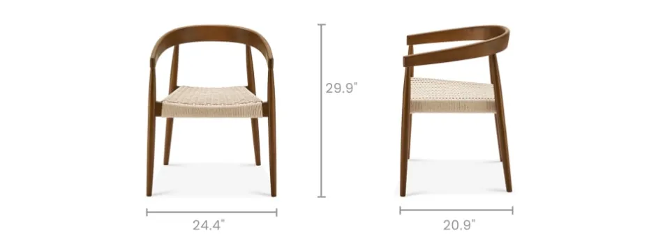 Discount Austen Dining Arm Chair, Walnut Stain Dining Chairs