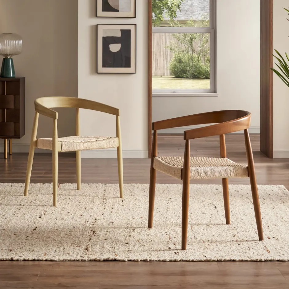 Discount Austen Dining Arm Chair, Walnut Stain Dining Chairs