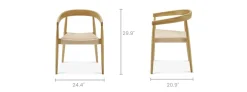 Online Austen Dining Arm Chair, White Wash Dining Chairs