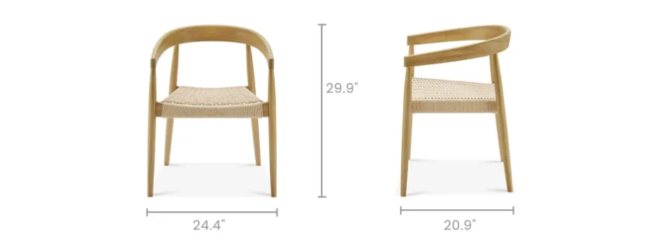 Online Austen Dining Arm Chair, White Wash Dining Chairs