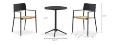 New Bistro Round Foldable Table with 2 Newport Chairs Set Small Outdoor Furniture|Outdoor Chairs & Bar Stools