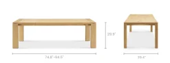 Outlet Bradley Extendable Dining Table, 74.8" - 94.5" Dining Tables