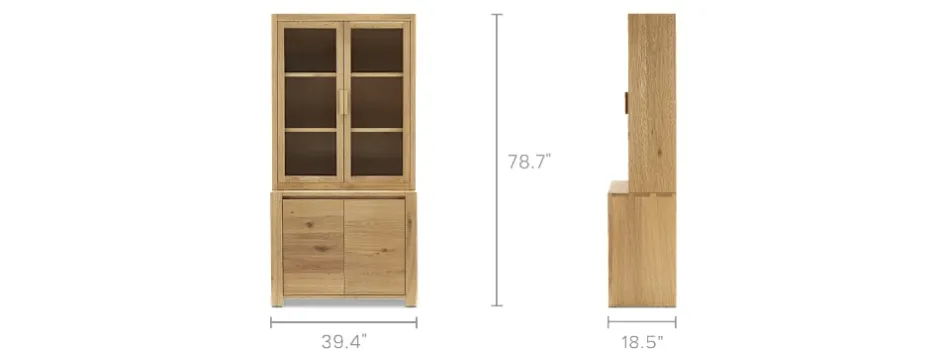 Discount Bradley Small Sideboard with Glass Cabinet Small Space Storage|Shelves & Bookcases