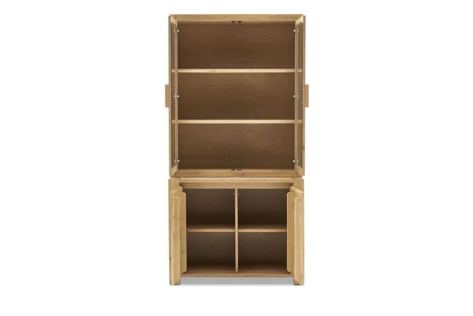 Discount Bradley Small Sideboard with Glass Cabinet Small Space Storage|Shelves & Bookcases