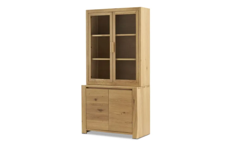 Discount Bradley Small Sideboard with Glass Cabinet Small Space Storage|Shelves & Bookcases