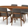 Fashion Brighton Oval Dining Table with 4 Carrie Chairs Dining Room Furniture Sets|Dining Room Sets