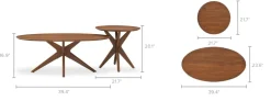 Sale Bristol Coffee Table Set, Walnut Coffee Tables|Small Living Room Furniture