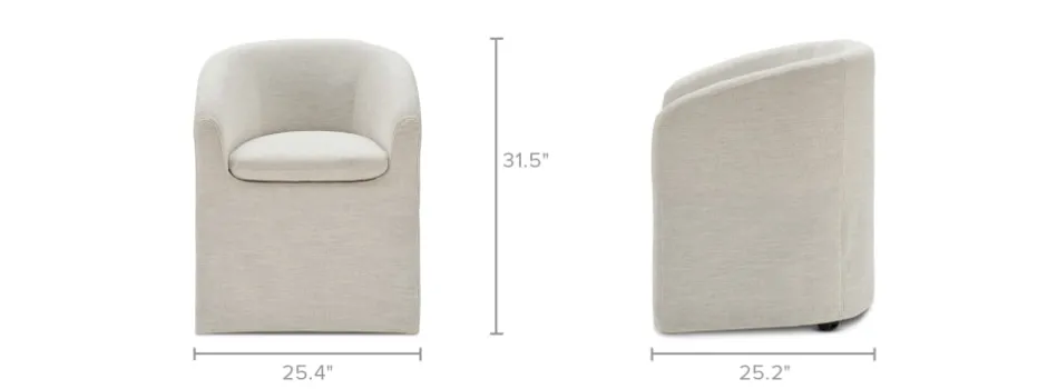 New Callie Slipcovered Dining Arm Chair Dining Chairs