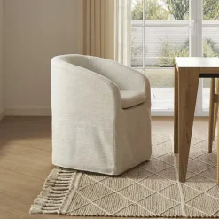New Callie Slipcovered Dining Arm Chair Dining Chairs