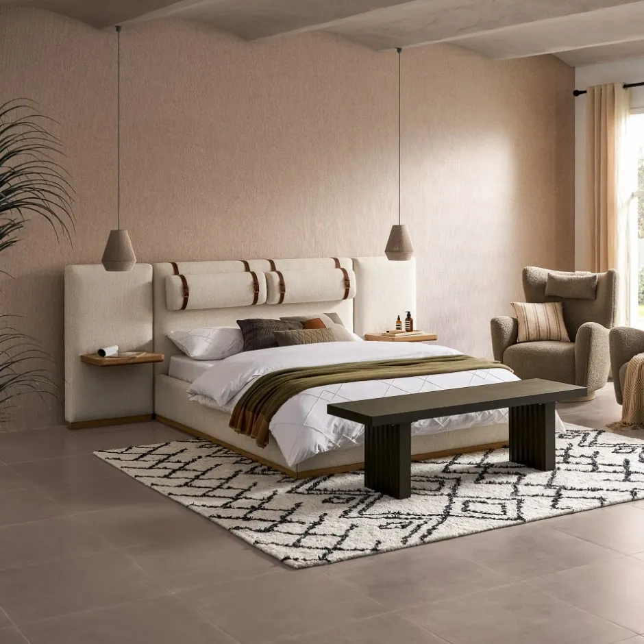 Discount Claude Performance Fabric Bed Small Bedroom Furniture|Beds & Bed Frames