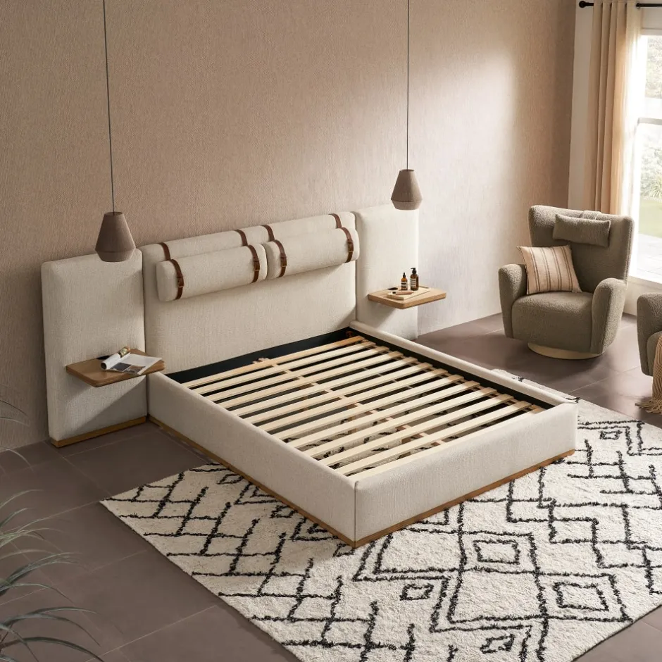 Discount Claude Performance Fabric Bed Small Bedroom Furniture|Beds & Bed Frames