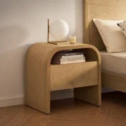 Clearance Crescent 1-Drawer Nightstand Small Bedroom Furniture|Nightstands & Bedside Tables