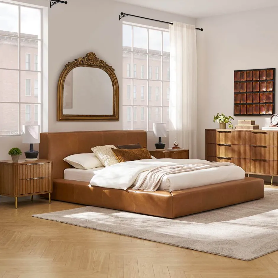 Discount Dawson Leather Bed Beds & Bed Frames