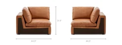 New Dawson Leather Corner Sofa Armchairs And Accent Chairs|Leather Sofas