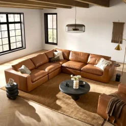 New Dawson Leather Corner Sofa Armchairs And Accent Chairs|Leather Sofas