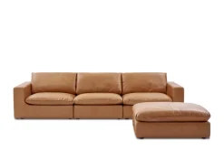 Online Dawson Leather Extended Sofa with Ottoman Living Room Sets|Living Room Sets