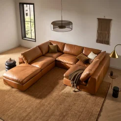 Hot Dawson Leather Pit-Sectional Sofa Leather Sofas|Sectional Sofas