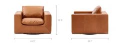 Hot Dawson Leather Swivel Armchair Armchairs And Accent Chairs