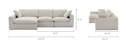 Hot Dawson Wide Chaise Sectional Sofa Sectional Sofas