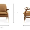 Fashion Desmond Leather Armchair Armchairs And Accent Chairs|Small Living Room Furniture