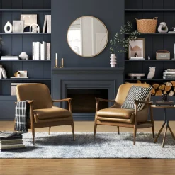 Fashion Desmond Leather Armchair Armchairs And Accent Chairs|Small Living Room Furniture