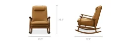 Clearance Desmond Leather Rocking Armchair Armchairs And Accent Chairs