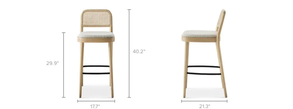Discount Edith Cane Bar Stool, White Wash Stools & Bar Stools